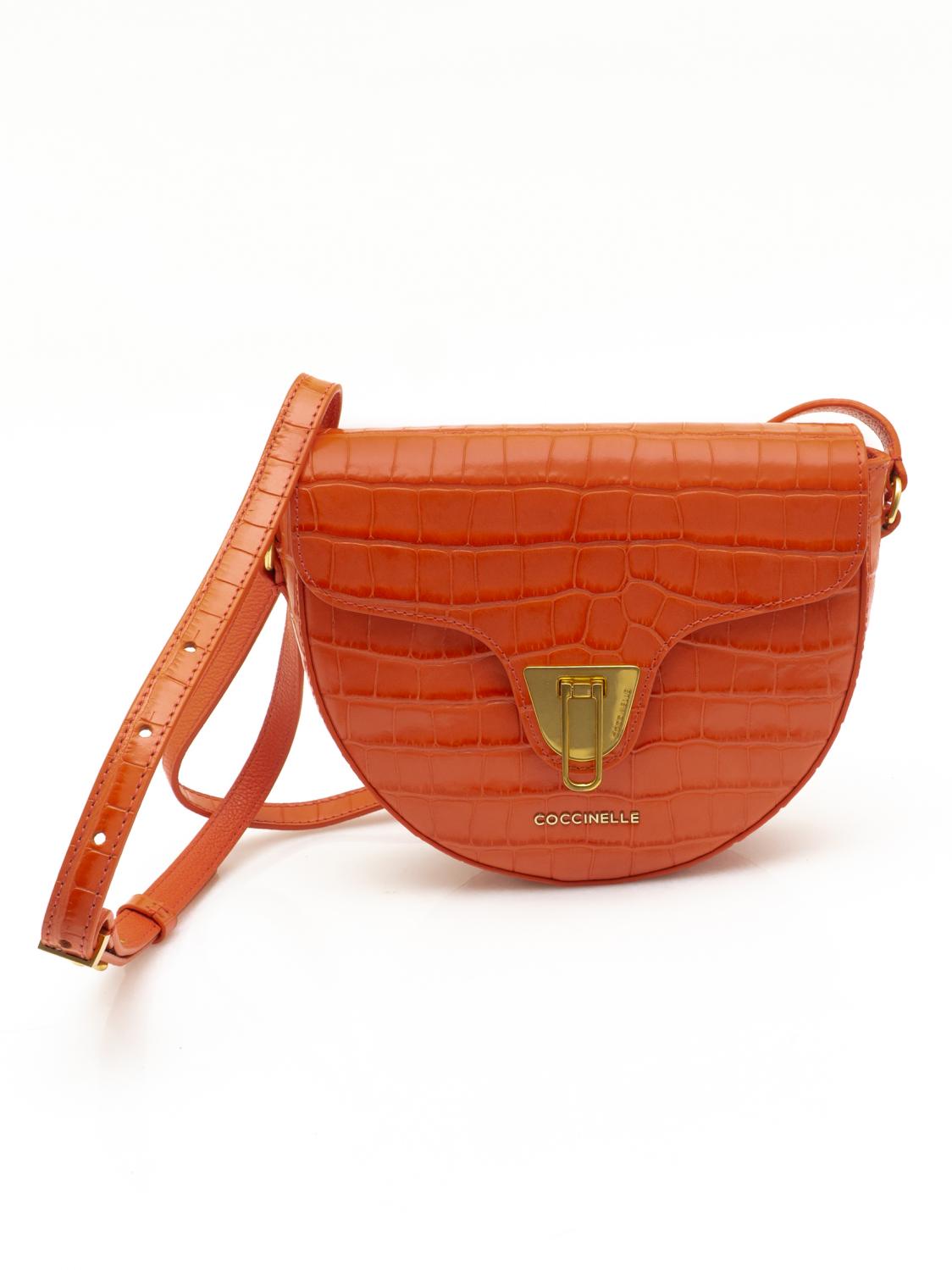 Coccinelle Beat Croco Shiny Soft Mini Tracolla Stampa Cocco Coral Red -  Acquista A Prezzi Outlet!
