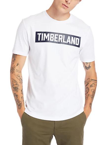 TIMBERLAND SS 3D EMBOSSED T-shirt logo in rilievo white - T-shirt Uomo