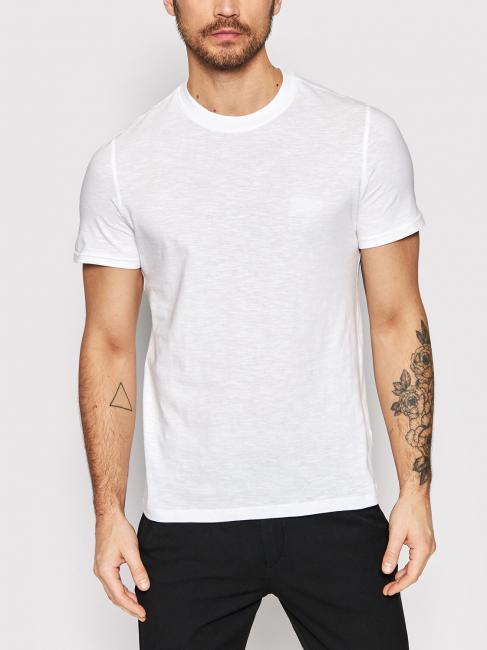 GUESS TAILER VN SS T-shirt in cotone purwhite - T-shirt Uomo