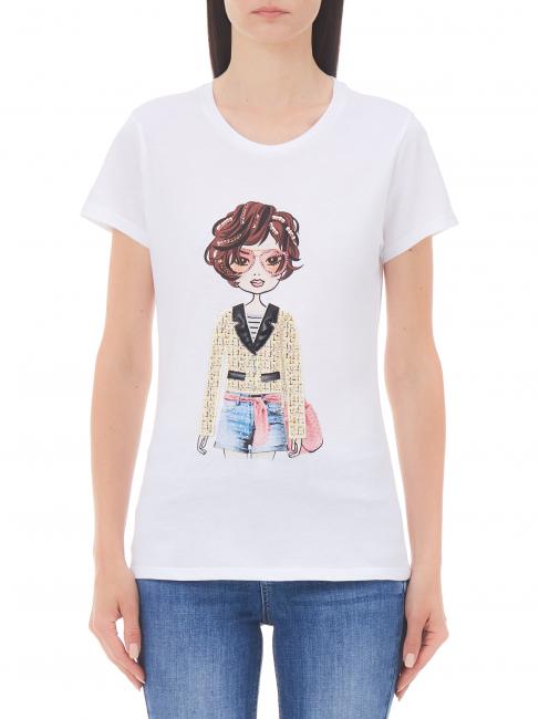 LIUJO MODA T-shirt in cotone bianco ott/jacket girl - T-shirt e Top Donna