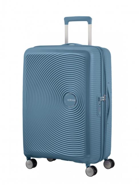 AMERICAN TOURISTER SOUNDBOX SPINNER Trolley medio, espandibile stone blue - Trolley Rigidi