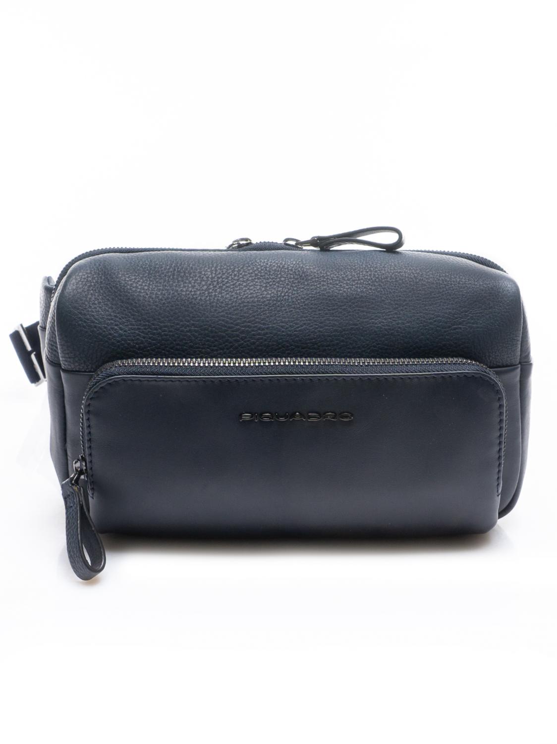 Piquadro Line Marsupio In Pelle Blu - Acquista A Prezzi Outlet!