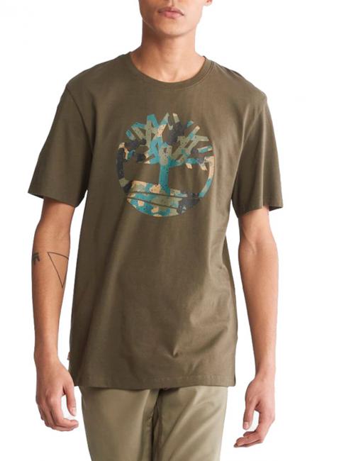 TIMBERLAND SS TREE CAMO T-shirt in cotone grapleaf - T-shirt Uomo