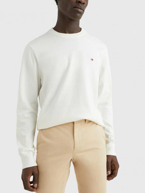 TOMMY HILFIGER 1985 CREW Felpa in misto cotone avorio - Maglie Uomo