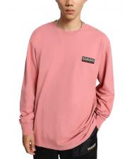NAPAPIJRI S-PATCH Maglia a maniche lunghe in cotone pink lulu - Maglie Uomo - 1
