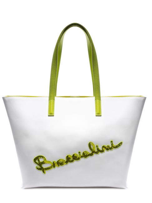 BRACCIALINI KIM Shopping bag in pelle con paillettes  bianco - Borse Donna