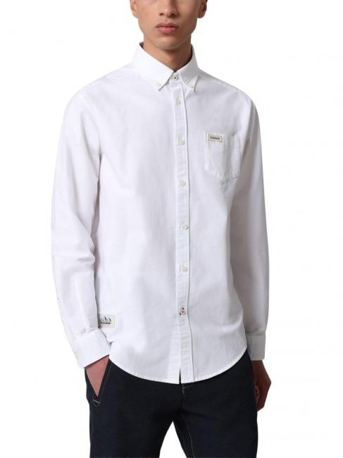NAPAPIJRI GUNTER Camicia in cotone stretch BRIGHT WHITE 002 - Camicie Uomo