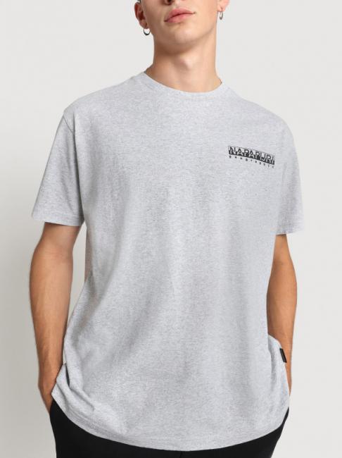 NAPAPIJRI S-SARETINE SS T-shirt in cotone light grey melange - T-shirt Uomo