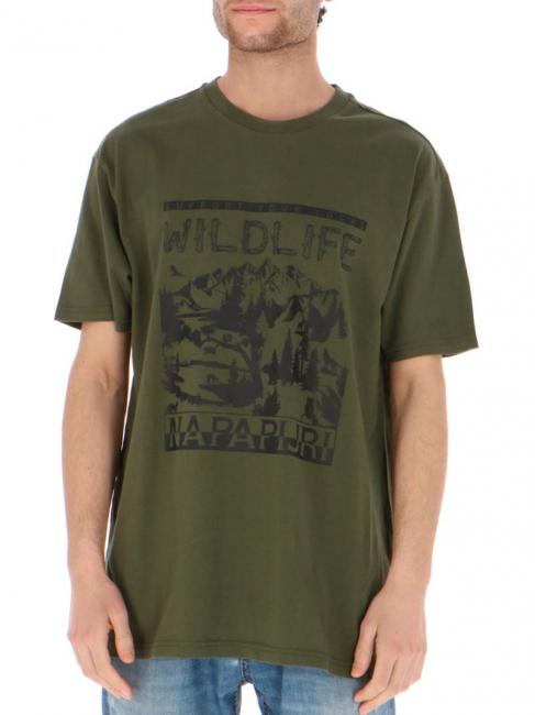 NAPAPIJRI S-LATEMAR T-shirt in cotone green depths - T-shirt Uomo