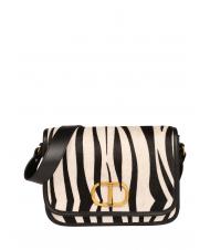 TWINSET Borsa a tracolla in pelle stampa zebra  - Borse Donna
