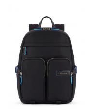 PIQUADRO PQ-RY Zaino in tessuto riciclato, porta PC 14" Nero - Zaini da lavoro porta PC - 1