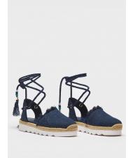 MANILA GRACE Sandalo espadrillas in tessuto denim  denim scuro - Scarpe Donna - 1
