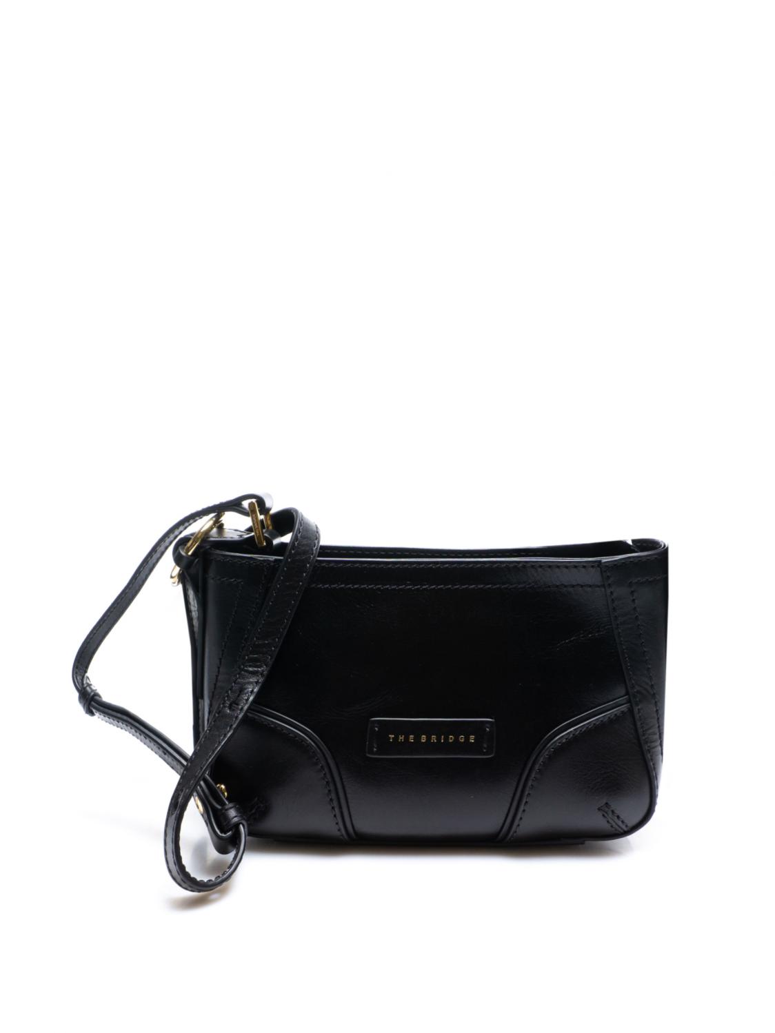 The Bridge Matilde Mini Bag A Tracolla In Pelle Nero Oro