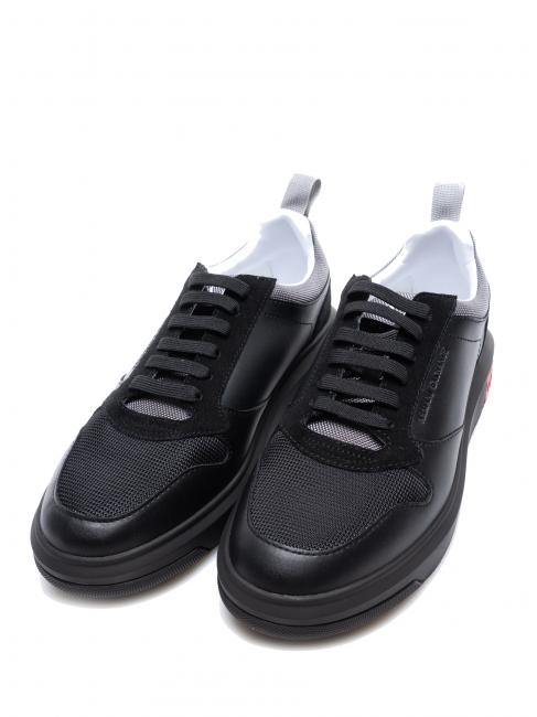 ARMANI EXCHANGE ACTION LEATHER Sneaker black+black+m.grey - Scarpe Uomo