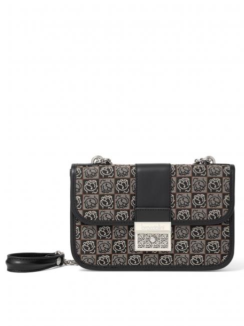 BRACCIALINI MONOGRAM Mini bag a tracolla in tessuto jacquard NERO/MULTI - Borse Donna