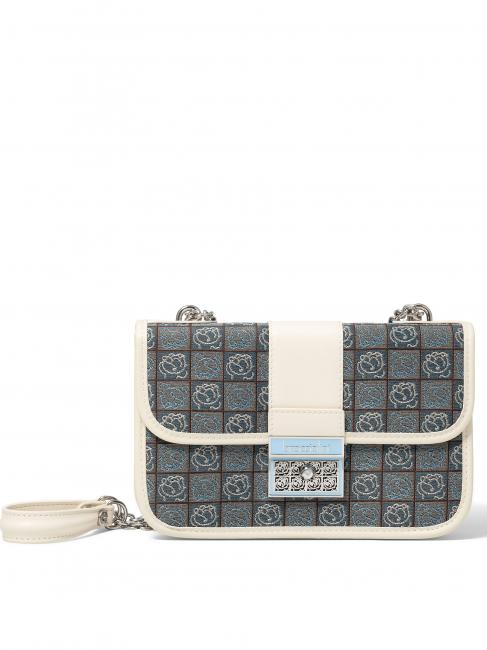 BRACCIALINI MONOGRAM Mini bag a tracolla in tessuto jacquard avio - Borse Donna