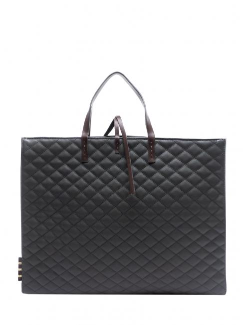 MANILA GRACE FELICIA Maxi bag trapuntata con tracolla grigio - Borse Donna