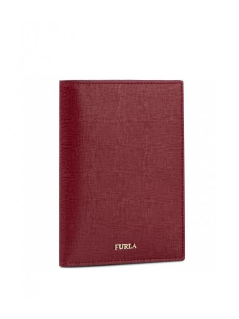 FURLA LINDA Porta passaporto piccolo in pelle saffiano rosso ciliegia - Accessori Viaggio