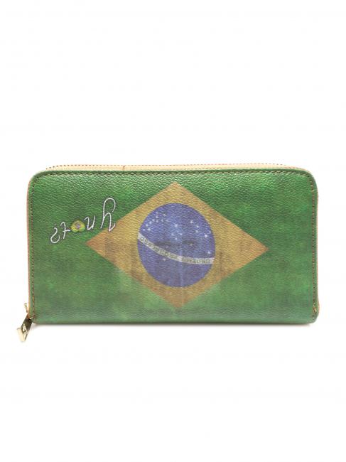 YNOT FLAG VINTAGE  Portafoglio Zip Around brasile - Portafogli Donna