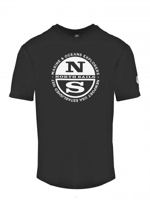NORTH SAILS MARINE & OCEANS T-shirt in cotone nero - T-shirt Uomo
