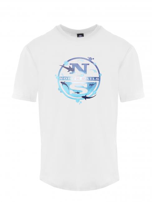 NORTH SAILS SEA LOGO T-shirt in cotone bianco - T-shirt Uomo