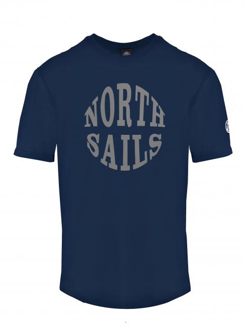 NORTH SAILS ROUND LOGO T-shirt in cotone blue navy - T-shirt Uomo