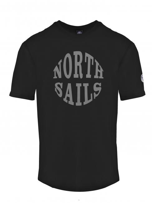 NORTH SAILS ROUND LOGO T-shirt in cotone nero - T-shirt Uomo