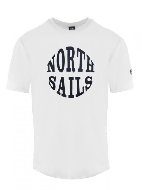 NORTH SAILS ROUND LOGO T-shirt in cotone bianco - T-shirt Uomo