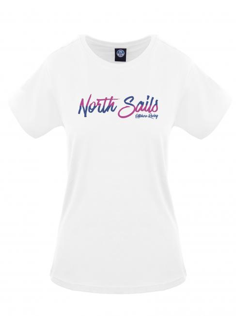 NORTH SAILS BICOLOR LOGO T-shirt in cotone bianco - T-shirt e Top Donna