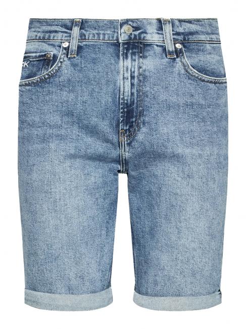 CALVIN KLEIN SHORTS Jeans slim fit in cotone bluebl - Pantaloni Uomo