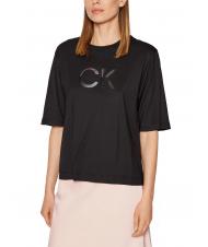 CALVIN KLEIN MESH LOGO T-shirt relaxed fit Ck Black - T-shirt e Top Donna - 1