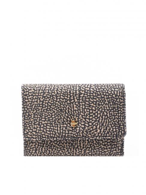 BORBONESE CLASSICA  Portafoglio medio con patta OP/NATURALE/NERO - Portafogli Donna