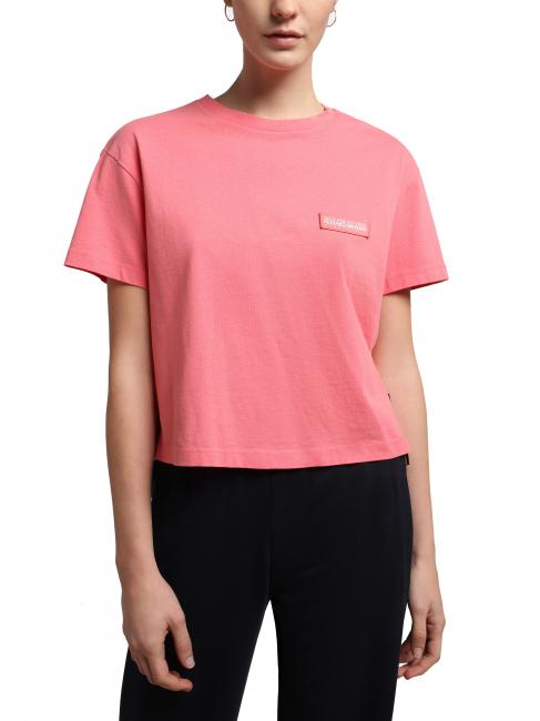 NAPAPIJRI S-MORGEN W T-shirt girocollo in cotone pink tear - T-shirt e Top Donna