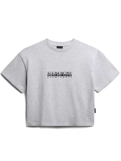 NAPAPIJRI S-BOX W CROPPED T-shirt shirt corta in cotone light grey melange - T-shirt e Top Donna