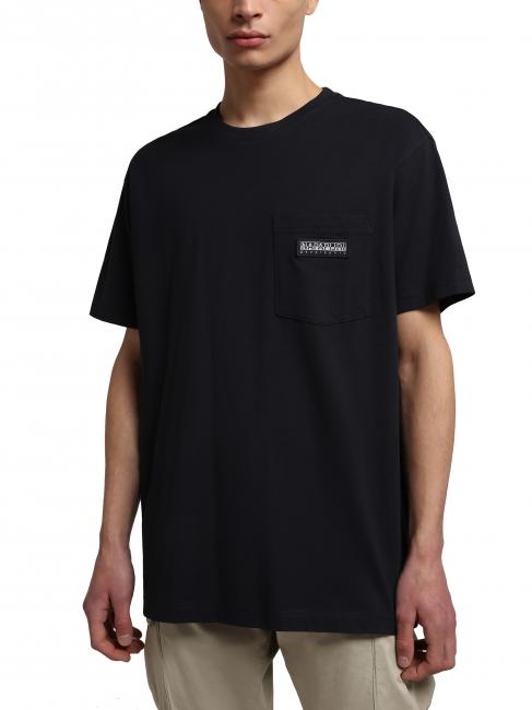 NAPAPIJRI S-MORGEX T-shirt girocollo in cotone con micro logo blu marine - T-shirt Uomo