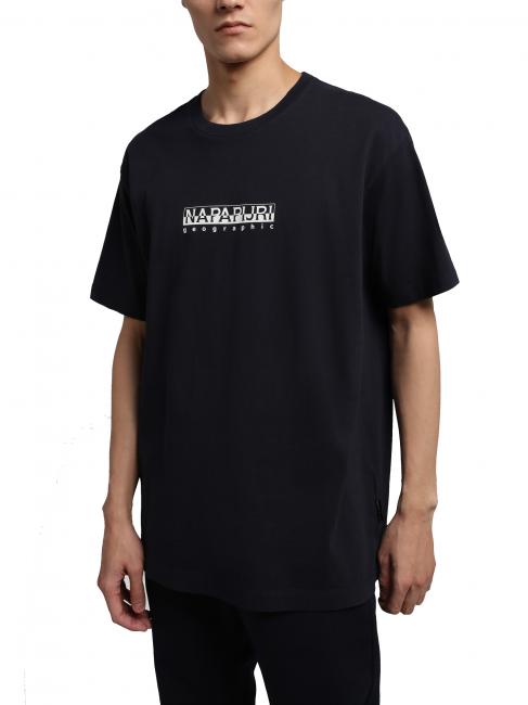 NAPAPIJRI S-BOX SS T-shirt in cotone box logo blu marine - T-shirt Uomo