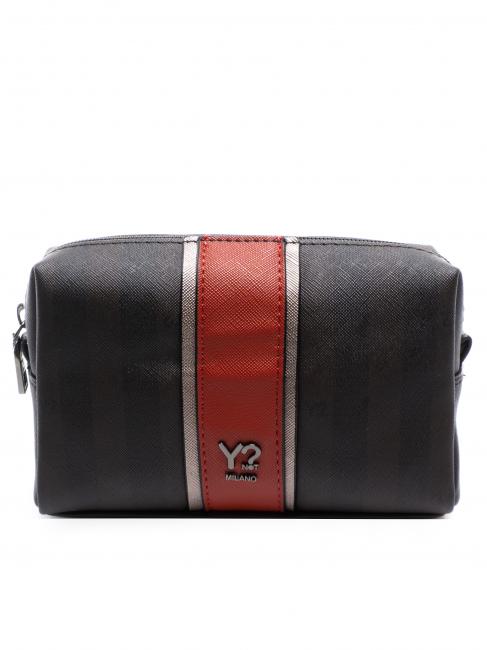 YNOT GRACE Beauty con zip brown with red - Beauty Case