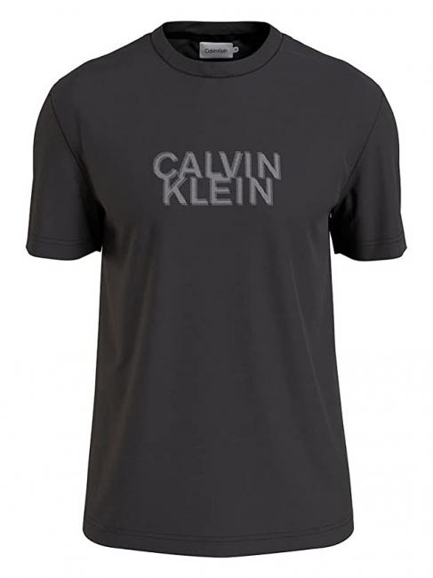 CALVIN KLEIN DISTORTED LOGO T-shirt cotone Ck Black - T-shirt Uomo