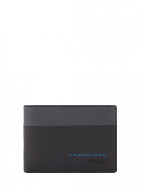 PIQUADRO URBAN Portafoglio con flap, in pelle nero grigiongr - Portafogli Uomo