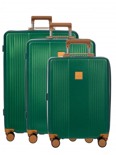 BRIC’S RAVENNA Set 3 trolley: bagaglio a mano, medio, grande verde - Set Trolley