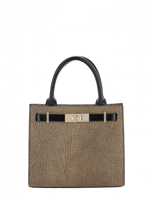BORBONESE OUT OF OFFICE Borsa a mano op naturale/nero - Borse Donna