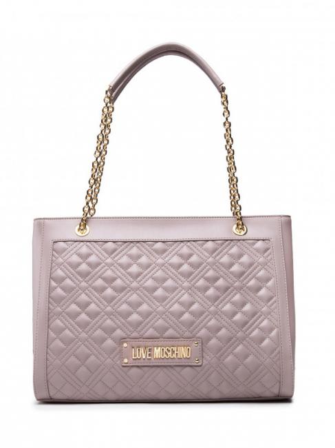 LOVE MOSCHINO QUILTED Shopping bag charm grigio - Borse Donna