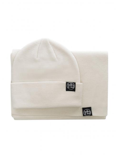 ROCCOBAROCCO Set sciarpa e berretto beanie  off white - Sciarpe