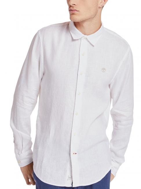 TIMBERLAND MILLERS RIVER Camicia in lino white - Camicie Uomo