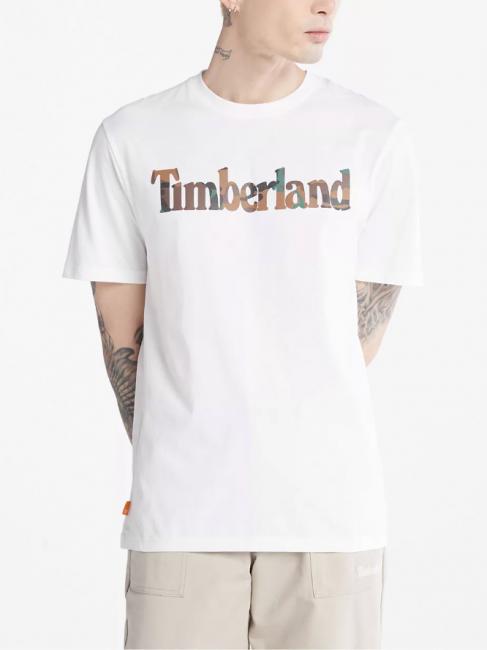 TIMBERLAND CAMO LINEAR T-shirt in cotone white - T-shirt Uomo