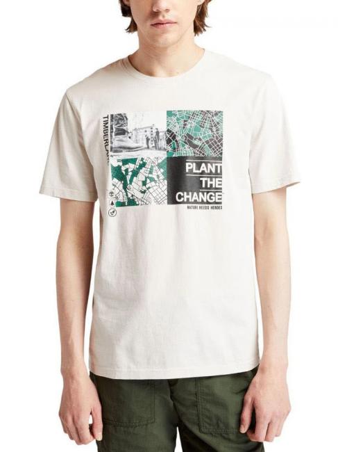 TIMBERLAND MEN'S NATURE NEEDS HEROES T-shirt in cotone white/sand - T-shirt Uomo
