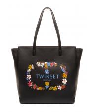 TWINSET LOGO OVAL T FLOREALE Shopping bag - Borse Donna