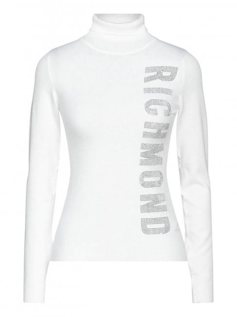 JOHN RICHMOND WARREN Maglioncino logo strass off-white/black - Maglie Donna