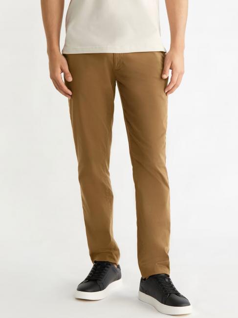 CALVIN KLEIN Sateen chino  Pantaloni in cotone, slim fit chester brown - Pantaloni Uomo