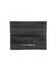 COCCINELLE METALLIC CROCO Portacarte in pelle stampa cocco Nero - Portafogli Donna - 1